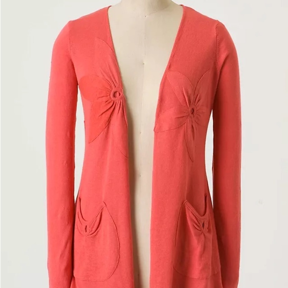 Anthropologie Sparrow Obscured Oleander Cardigan linen blend small